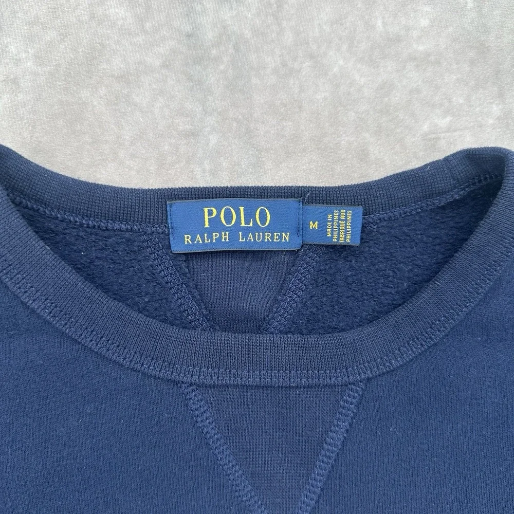 Polo Ralph Lauren Blue Pullover Sweatshirt - Polo Bear Graphic Mens Medium